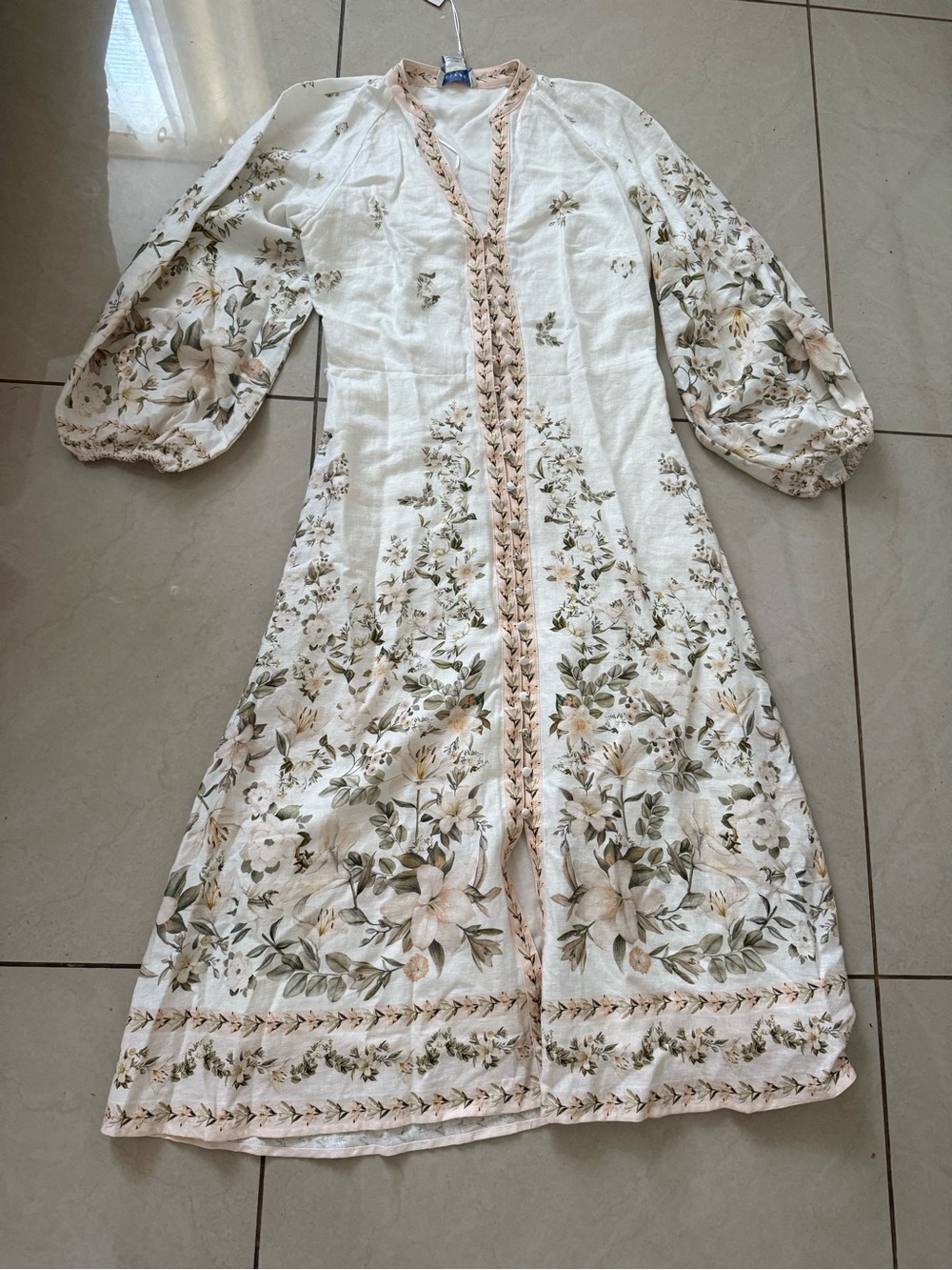 Calypso St Barth Xs Floral dress farm Linen Rio  Anthropologie No Belt Alemais